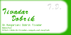 tivadar dobrik business card